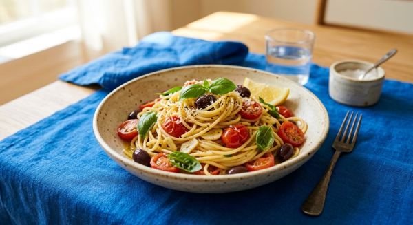 Weitere Aufnahme von Schnelle mediterrane Pfannen-Pasta