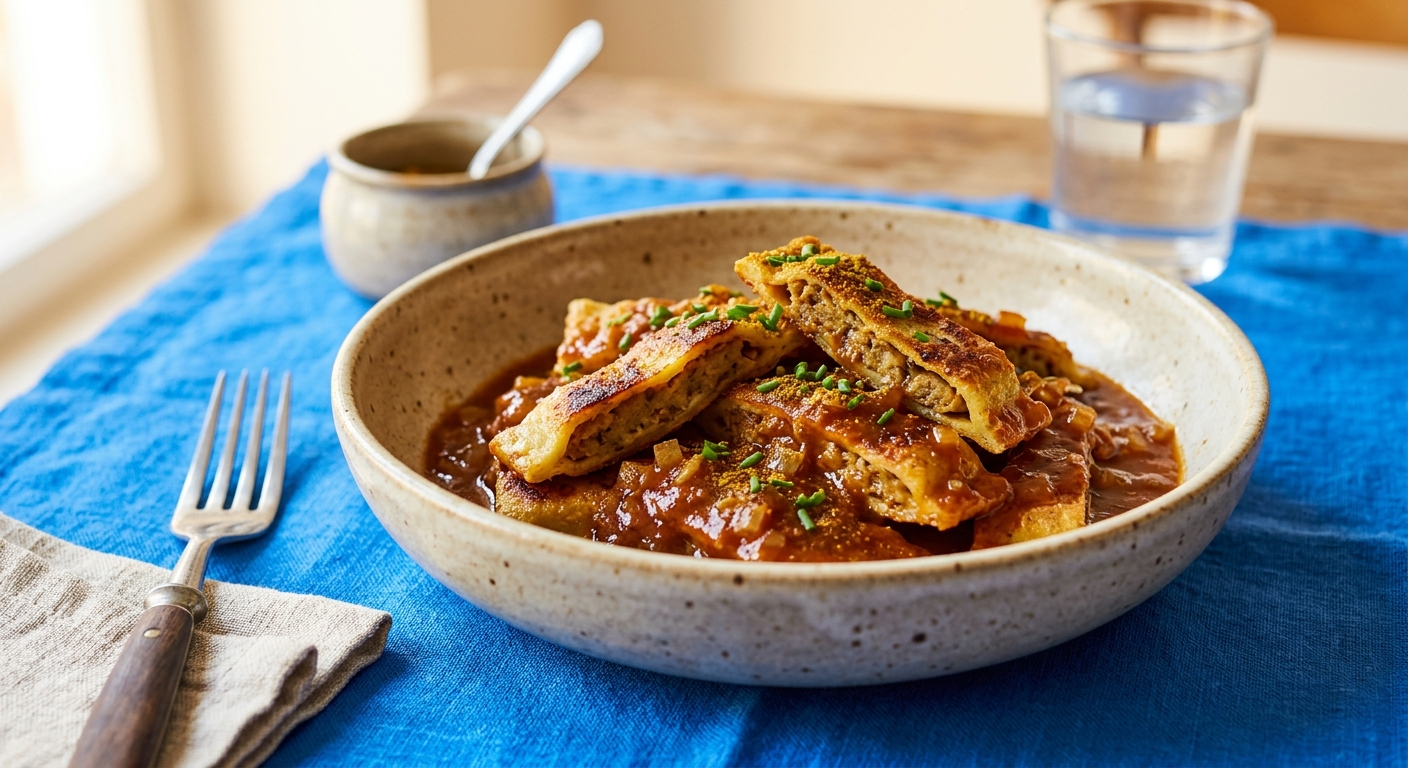Maultaschen nach Currywurst-Art