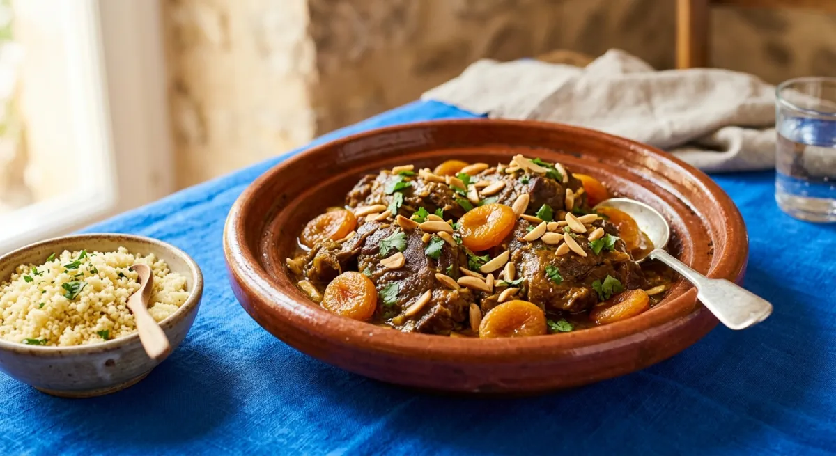 Marokkanische Lamm-Tajine mit Aprikosen und Mandeln