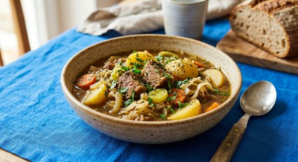 Weitere Aufnahme von Pichelsteiner Eintopf mit Schweinenacken, Weißkohl und Kartoffeln