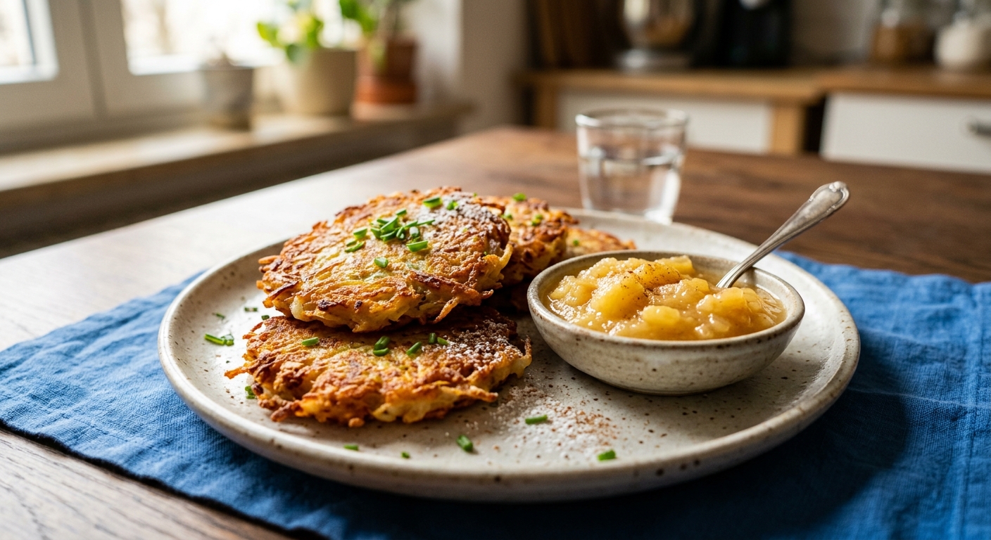 Kartoffelpuffer mit schnellem Apfelmus