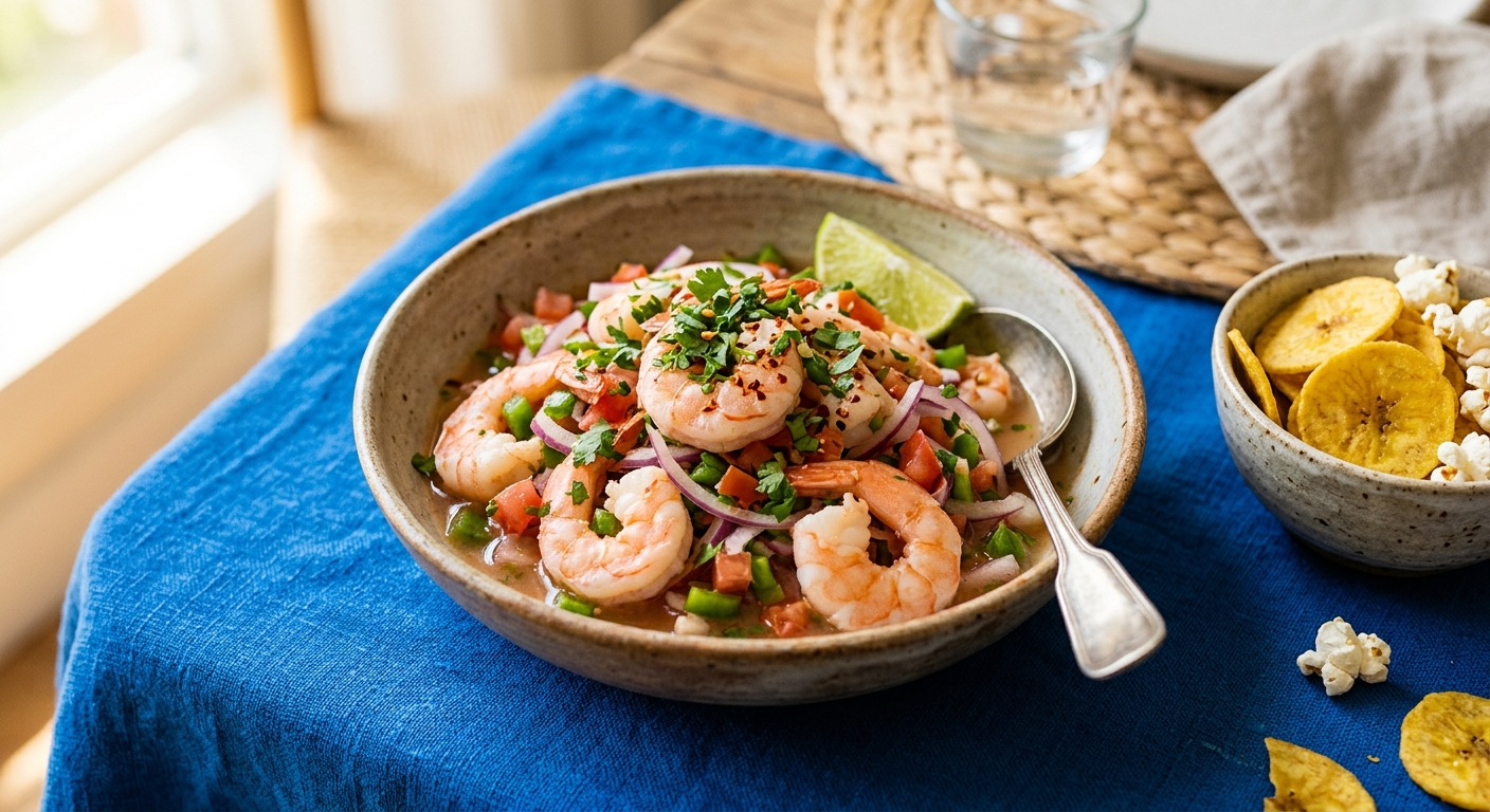 Ecuadorianisches Shrimps-Ceviche (Ceviche de Camarón)