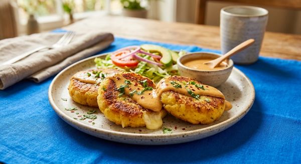 Weitere Aufnahme von Llapingachos – Ecuadorianische Kartoffel-Käse-Küchlein